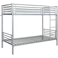 [en.casa] Etagenbett Soppsar , Silberfarben , Metall , 90x200 cm , Babymöbel & Kindermöbel, Kinderzimmer & Jugendzimmer, Stockbetten