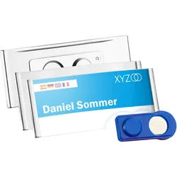 10 Namensschilder FORUM, magnetisch 75 x 32 mm | silber, Kunststoff