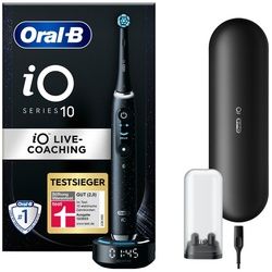 Oral-B Elektrische Zahnbürste iO 10, Aufsteckbürsten: 1 St., Magnet-Technologie, iOsense, 7 Putzmodi, Farbdisplay & Lade-Reiseetui schwarz