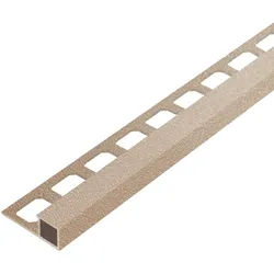 Quadratprofil / Ecken Aluminium strukturbeschichtet beige brillant | Fliesenprofil 2,50 m Länge - 8,0 mm