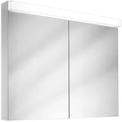 Schneider LOW Line LED-Spiegelschrank, 2 Türen 50/50cm, 995x120x756, Beleuchtung oben, 4000K, 151.300.02.02, Ausführung: EU-Norm/Korpus weiß/4000K