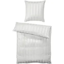 Curt Bauer Bettwäsche , Weiß , Textil , Streifen , 140x200 cm , Made in Germany , bügelleicht, 100% feinster Baumwollsatin mit Seiden-Finish , Heimtextilien, Bettwäsche & Leintücher, Bettwäsche, Satin-bettwäsche