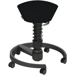 Aeris Bürohocker , Schwarz , Metall, Textil , C-Form, rund , 55x45.66x55 cm , Made in Germany, Oeko-Tex® Standard 100, AGR-geprüft , Büromöbel, Bürostühle, Bürohocker