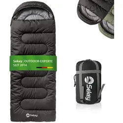 Sekey Deckenschlafsack 3 Jahreszeiten Schlafsack 220x80 cm 10–20°C Deckenform mit Kapuze, 2-in-1 Schlafsack & Decke – Atmungsaktiv, wasserabweisend