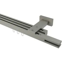 GARDINENSTANGE INNENLAUF Quadline Diapo 400 cm (geteilt in 2 x 200 cm), 2-läufig, 20x20 mm Satin-Silber