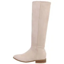Ital-Design Elegante Knöchelstiefel aus hochwertigem Material für Damen Stiefel Blockabsatz Flache Stiefel in Beige beige|braun 37 EU