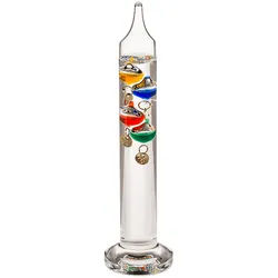 Galileo Glas-Thermometer 18cm - Dekoratives Standthermometer für Temperaturanzeige - Hochwertiges Design aus Glas & Metall
