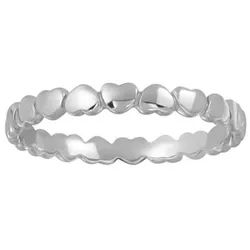 Order & Smile Schmuck Silberring Silber Ring mit Herzen: Fingerring Herz silberfarben 57