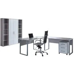 Büro Office Edition Set 3 Grau/Weiß