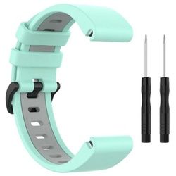 Wigento Smartwatch-Armband Für Garmin Fenix 6X / 6X Pro Kunststoff / Silikon Armband-Schutz Watch Uhr Grün / Grau Ersatz Arm Band grau|grün