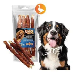 UNIQ PETS Hundesnacks 320g Langer Rinderhautstab mit Ente 28cm