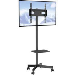 VEVOR TV Ständer mit Rollen Universal 1430–1538 mm Höhenverstellbar, 100 x 100 mm / 400 x 400 mm, 39,9 kg Belastbarer Bodenständer Standfuß Passend für 58,42-152,4 cm Fernsehen, TV-Halterung