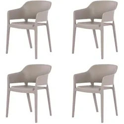 Gardenson Gartenstuhl-Set , Hellgrau , Kunststoff , 77.5x54.5x55 cm , FSC Mix, Europäischer Sicherheitsstandard , stapelbar, wetterfest, UV-beständig, lichtecht, abwischbar , Gartenmöbel, Gartensessel, Gartenstühle