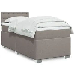 vidaXL Boxspringbett, Boxspringbett mit Matratze Taupe 90x200 cm Stoff