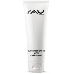 RAU Cosmetics Sonnencreme Lsf50 - UVA & UVB Filter Sunscreen Spf50 Pflege auch gegen Unreinheiten Tube 75 ml