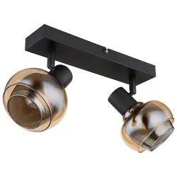 GLOBO LIGHTING Deckenspot, Leuchtmittel nicht inklusive, Deckenleuchte Deckenlampe 2-Flammig Wohnzimmerleuchte Spots beweglich schwarz