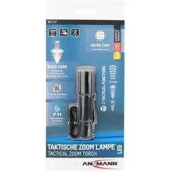 Ansmann M100F die taktische Taschenlampe mit stufenloser Fokussierung, inkluisve 1x Mignon AA Batterie, abnehmbarem Halteclip und Handschlaufe