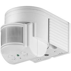 Infrarot Bewegungsmelder zur Aufputz-Wandmontage, 180° Erfassung, 12 m Reichweite, für Außen (IP44), LED-geeignet