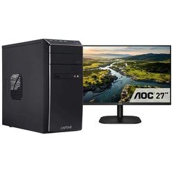 CAPTIVA Power Starter I75-534 TFT Bundle Business-PC-Komplettsystem (27", Intel® Pentium Gold Pentium Gold G6400, UHD Graphics, 8 GB RAM, 480 GB SSD) schwarz