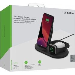 Belkin 3-in-1 wirel. Ladestation für Apple Watch/iPhone, schwarz,bis zu 3 Geräte
