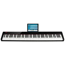 FunKey Home-Keyboard SP-588 Easy-Piano - 88 Tasten-Keyboard Anschlagdynamik (Das mobile Piano, 3-St., inkl. Tasche, Sustain-Pedal & Notenhalter), USB-MIDI, Bluetooth-MIDI und Bluetooth-Audio schwarz