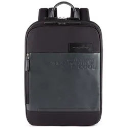 Piquadro Ade Laptoprucksack aus recyceltem Stoff schwarz