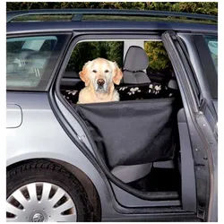 Car seat cover narrow with side panels divisible 0.5 × 1.45 m black/beige