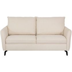 3-Sitzer Design-Schlafsofa mit beigem Stoff und schwarzem Metall LIAM