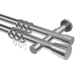 GARDINENSTANGE Prestige Sitra 260 cm (geteilt in 2 x 130 cm), 2-läufig, 20 mm Ø Chrom