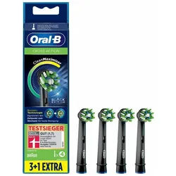 Oral-B Aufsteckbürsten Cross Action - Clean Maximiser Schwarz Edition - 4er Pack, X-förmige Borsten