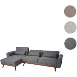 Sofa HWC-J20, Couch Ecksofa, L-Form 3-Sitzer Liegefläche Schlaffunktion Stoff/Textil 280cm ~ anthraz