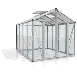 Xxxl Gewächshausbausatz , Alufarben , Metall, Kunststoff, Glas , 258x250x316 cm , Gartenzubehör, Garten- & Gewächshäuser