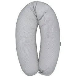 SEI Design Stillkissen Seitenschläferkissen Babynestchen Kuschelnest XXL, Schwangerschaftskissen mit Bezug, Bezug 100% Baumwolle grau