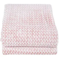 Homescapes Samt-Wohndecke Mora 200/230 cm, Jacquard , Rosa , Textil , Grafikmuster , Rechteckig , 200x230 cm , Heimtextilien, Wohntextilien, Decken, Kuscheldecken