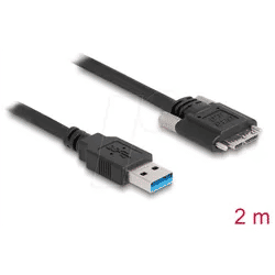 DELOCK 87800 - USB 5 Gb/s Kabel, A Stecker auf Micro-B Stecker, schraubbar, 2 m