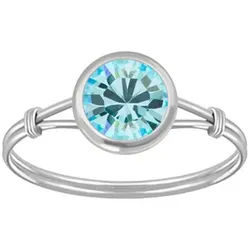 Order & Smile Schmuck Solitärring Silber Ring mit Zirkonia: Solitär Fingerring blau 54