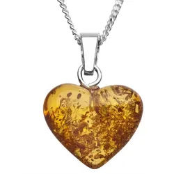 OSTSEE-SCHMUCK Kette mit Anhänger Ostsee-Schmuck Kette mit Anhänger Herz 16 mm (2-tlg) silberfarben 45 cm