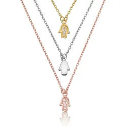 Karisma Schmuck Collierkettchen 3-Reihige Silber 925 Kette 925 3-Farben Gelbgold Roségold, Silber rhodiniert