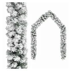 furnicato Girlanden Weihnachtliche PVC-Girlande mit beflocktem Schnee, 10 m, Grün (1-tlg) grün 24 cm x 24 cm x 1000 cm