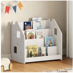 IDIMEX Kinderregal BRUNO, Bücherregal Montessori Kinderregal Kinderzimmer Regal Massivholz weiß