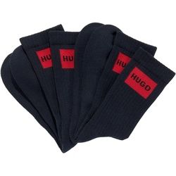 Socken »2P QS RIB LAB COL CC«, (Packung, 2er Pack), mit eingestricktem BOSS Logo, Gr. 43-46, Dark Blue, 28612165-43