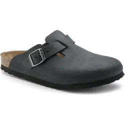 Birkenstock Boston Natural Leather, Oiled black (449) Schmal 40