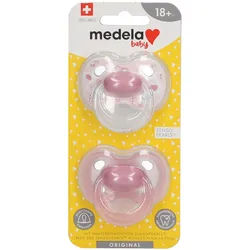 Medela Baby Original Schnuller Powdery Pink 18 Monate+ DUO 2 Schnuller