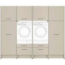 Impuls Hauswirtschaftsraum , Hellgrau , Holzwerkstoff , 4 Schubladen , 249.6 cm , Pefc, Goldenes M, Made in Germany , Waschküche, Hauswirtschaftsraum