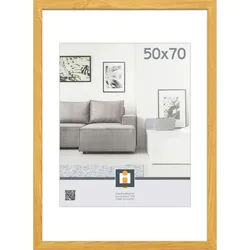 Bilderrahmen , Eichefarben , Kunststoff, Glas , rechteckig , 53x73x1.5 cm , Bilder & Rahmen, Bilderrahmen, Bilderrahmen & Fotorahmen