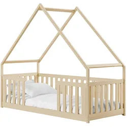 Mirjan24 Hausbett Bee , Naturfarben , Holz , Kiefer , Rechteckig , 80x180 cm , FSC 100% , Babymöbel & Kindermöbel, Kinderzimmer & Jugendzimmer, Kinderbetten, Spielbetten