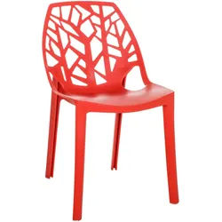 Mid.you Stuhl , Rot , Kunststoff , U-Form , 47x80x56 cm , wetterfest, abwischbar , Esszimmer, Stühle, Holzstühle