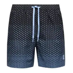 Psycho Bunny für Herren. B6W619F200 All-Over-Print Badeanzug Bendigo navy (L), Strandbekleidung, Polyester, Marine