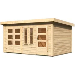 Karibu Mittelwand-Gartenhaus Schönbuch 2 - 38 mm-426 x 276 cm- naturbelassen