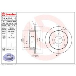 BREMBO Bremsscheiben voll hinten rechts links für Hyundai Sonata IV Matrix KIA Magentis I 1420 50791